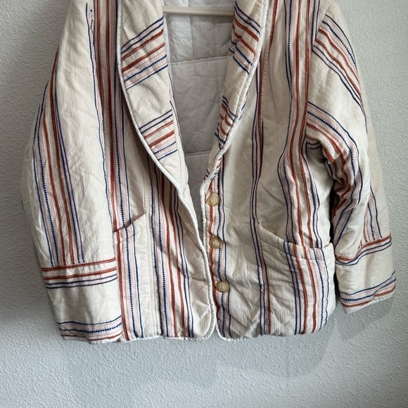Free People Astrid Quilted Jacket Womens Small Boho Casual Striped Oversized - Picture 6 of 13
